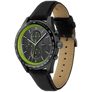Buy Shop Lacoste Apext Black Dial Black Leather Strap Watch for Men - 2011296 USA Online