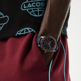 Buy Shop Lacoste Apext Blue Dial Blue Leather Strap Watch for Men - 2011297 USA Online