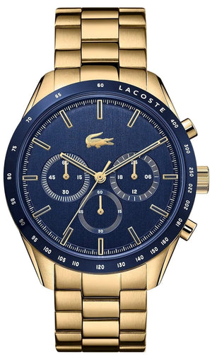 Buy Shop Lacoste Boston Blue Dial Gold Steel Strap Watch for Men - 2011096 USA Online