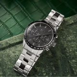 Buy Shop Lacoste Boston Chronograph Black Dial Silver Steel Strap Watch for Men - 2011079 USA Online