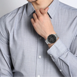 Buy Shop Lacoste Boston Chronograph Black Dial Silver Steel Strap Watch for Men - 2011079 USA Online