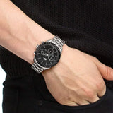 Buy Shop Lacoste Boston Chronograph Black Dial Silver Steel Strap Watch for Men - 2011079 USA Online