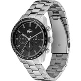 Buy Shop Lacoste Boston Chronograph Black Dial Silver Steel Strap Watch for Men - 2011079 USA Online