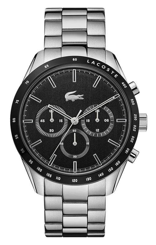 Buy Shop Lacoste Boston Chronograph Black Dial Silver Steel Strap Watch for Men - 2011079 USA Online