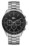 Buy Shop Lacoste Boston Chronograph Black Dial Silver Steel Strap Watch for Men - 2011079 USA Online
