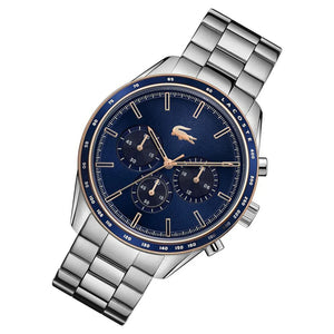 Buy Shop Lacoste Boston Chronograph Blue Dial Silver Steel Strap Watch for Men - 2011081 USA Online