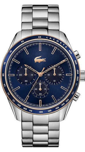 Buy Shop Lacoste Boston Chronograph Blue Dial Silver Steel Strap Watch for Men - 2011081 USA Online