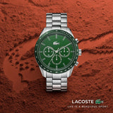 Buy Shop Lacoste Boston Chronograph Green Dial Silver Steel Strap Watch for Men - 2011080 USA Online