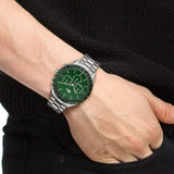 Buy Shop Lacoste Boston Chronograph Green Dial Silver Steel Strap Watch for Men - 2011080 USA Online