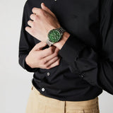 Buy Shop Lacoste Boston Chronograph Green Dial Silver Steel Strap Watch for Men - 2011080 USA Online