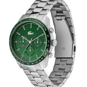 Buy Shop Lacoste Boston Chronograph Green Dial Silver Steel Strap Watch for Men - 2011080 USA Online