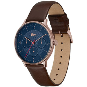 Buy Shop Lacoste Club Blue Dial Brown Leather Strap Watch for Men - 2011141 USA Online