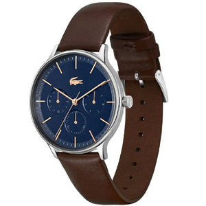 Buy Shop Lacoste Club Blue Dial Brown Leather Strap Watch for Men - 2011227 USA Online