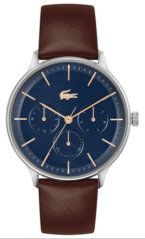Buy Shop Lacoste Club Blue Dial Brown Leather Strap Watch for Men - 2011227 USA Online