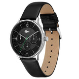Buy Shop Lacoste Club Multi Watch Black Dial Black Leather Strap Watch for Men - 2011139 USA Online