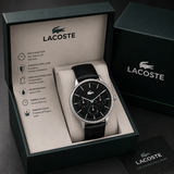 Buy Shop Lacoste Club Multidial Black Dial Black Leather Strap Watch for Men - 2011226 USA Online