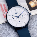 Buy Shop Lacoste Club White Dial Blue Leather Strap Watch for Men - 2011140 USA Online
