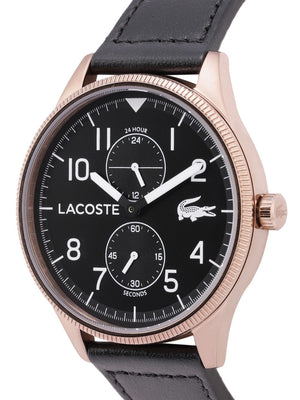 Buy Shop Lacoste Continental Black Dial Black Leather Strap Watch for Men - 2011042 USA Online