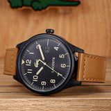 Buy Shop Lacoste Continental Black Dial Brown Leather Strap Watch for Men - 2011021 USA Online