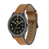 Buy Shop Lacoste Continental Black Dial Brown Leather Strap Watch for Men - 2011021 USA Online