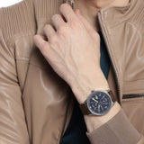 Buy Shop Lacoste Continental Blue Dial Brown Leather Strap Watch for Men - 2011040 USA Online