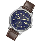 Buy Shop Lacoste Continental Blue Dial Brown Leather Strap Watch for Men - 2011040 USA Online