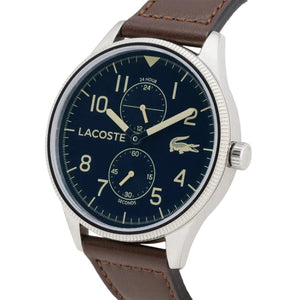 Buy Shop Lacoste Continental Blue Dial Brown Leather Strap Watch for Men - 2011040 USA Online