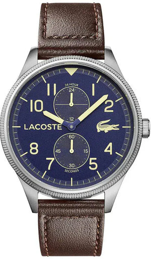 Buy Shop Lacoste Continental Blue Dial Brown Leather Strap Watch for Men - 2011040 USA Online