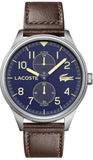 Buy Shop Lacoste Continental Blue Dial Brown Leather Strap Watch for Men - 2011040 USA Online