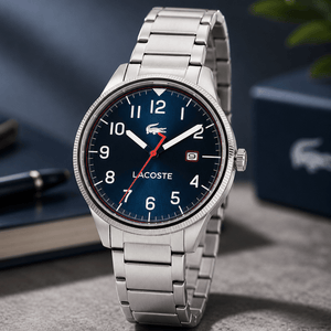 Buy Shop Lacoste Continental Blue Dial Silver Steel Strap Watch for Men - 2011022 USA Online
