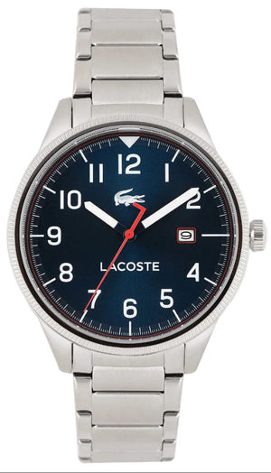 Buy Shop Lacoste Continental Blue Dial Silver Steel Strap Watch for Men - 2011022 USA Online