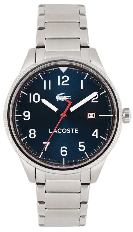 Buy Shop Lacoste Continental Blue Dial Silver Steel Strap Watch for Men - 2011022 USA Online