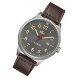 Buy Shop Lacoste Continental Gray Dial Brown Leather Strap Watch for Men - 2011020 USA Online