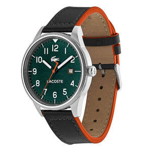 Buy Shop Lacoste Continental Green Dial Black Leather Strap Watch for Men - 2011019 USA Online