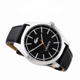 Buy Shop Lacoste Edmonton Black Dial Black Leather Strap Watch for Men - 2010888 USA Online