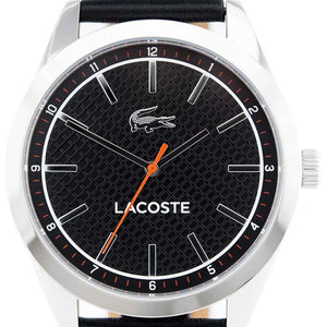 Buy Shop Lacoste Edmonton Black Dial Black Leather Strap Watch for Men - 2010888 USA Online