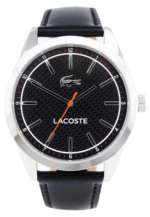 Buy Shop Lacoste Edmonton Black Dial Black Leather Strap Watch for Men - 2010888 USA Online