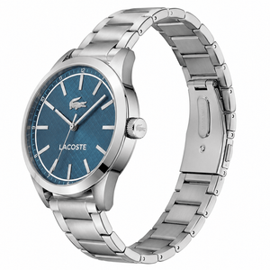 Buy Shop Lacoste Edmonton Blue Dial Silver Steel Strap Watch for Men - 2010924 USA Online