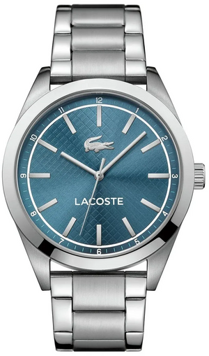 Buy Shop Lacoste Edmonton Blue Dial Silver Steel Strap Watch for Men - 2010924 USA Online