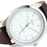 Buy Shop Lacoste Edmonton White Dial Brown Leather Strap Watch for Men - 2010893 USA Online