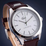 Buy Shop Lacoste Edmonton White Dial Brown Leather Strap Watch for Men - 2010893 USA Online