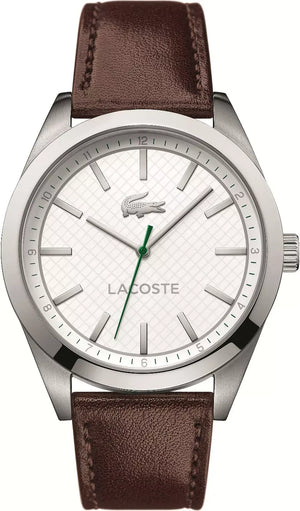 Buy Shop Lacoste Edmonton White Dial Brown Leather Strap Watch for Men - 2010893 USA Online