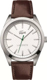 Buy Shop Lacoste Edmonton White Dial Brown Leather Strap Watch for Men - 2010893 USA Online