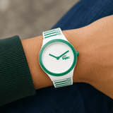 Buy Shop Lacoste Goa White Dial Two Tone Silicon Strap Watch for Kids - 2020117 USA Online
