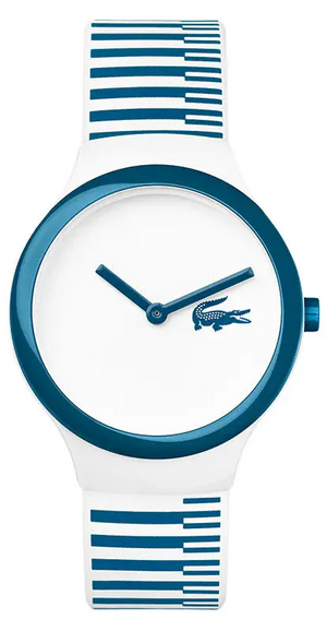 Buy Shop Lacoste Goa White Dial Two Tone Silicone Strap Watch for Men - 2020118 USA Online