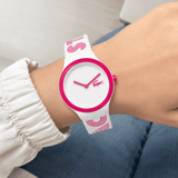 Buy Shop Lacoste Goa White Dial Two Tone Silicone Strap Watch for Woman - 2020106 USA Online