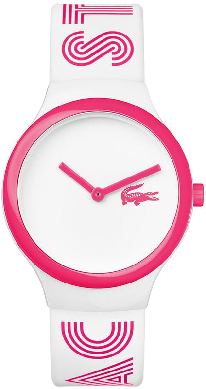 Buy Shop Lacoste Goa White Dial Two Tone Silicone Strap Watch for Woman - 2020106 USA Online