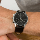 Buy Shop Lacoste Madrid Black Dial Black Leather Strap Watch for Men - 2011064 USA Online