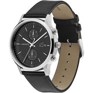 Buy Shop Lacoste Madrid Black Dial Black Leather Strap Watch for Men - 2011064 USA Online