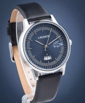 Buy Shop Lacoste Madrid Blue Dial Black Leather Strap Watch for Men - 2011034 USA Online